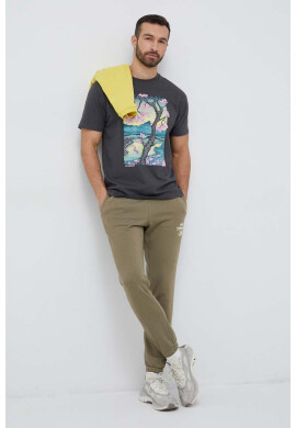 New Balance Памучна тениска в сиво с принт - Pepit.bg