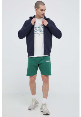 New Balance Памучна тениска в бежово с принт - Pepit.bg