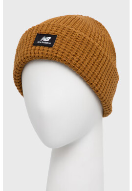 New Balance Шапка LAH13033WWK в кафяво от плътен трикотаж - Pepit.bg