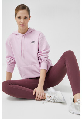 New Balance Суичър в лилаво с качулка с апликация - Pepit.bg