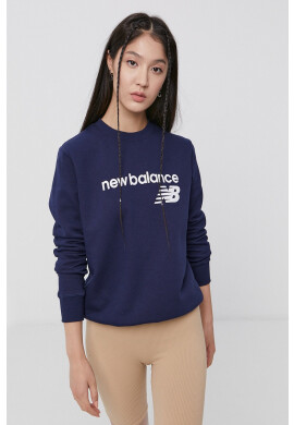 New Balance Суичър в бежово с качулка с принт - Pepit.bg