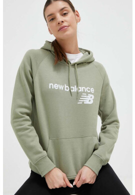New Balance Суичър в зелено с качулка с принт - Pepit.bg