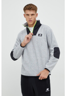 New Balance Суичър в сиво с апликация - Pepit.bg