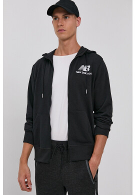 New Balance Суичър MJ03558BK мъжки в черно с принт - Pepit.bg