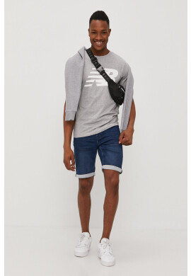 New Balance Тениска MT03919AG мъжка в меланж на сиво - Pepit.bg