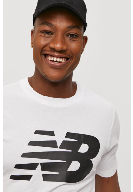 New Balance Тениска MT03919WT мъжка в бяло с принт - Pepit.bg