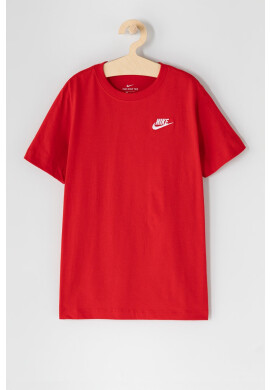 Nike Kids Детска тениска в червено с изчистен дизайн - Pepit.bg