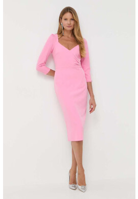 Nissa Рокля в розово къс модел със стандартна кройка - Pepit.bg
