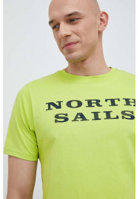 North Sails Памучна тениска в зелено с принт - Pepit.bg
