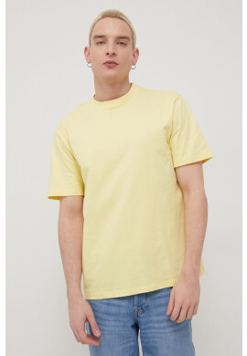 Only & Sons Памучна тениска в жълто с изчистен дизайн - Pepit.bg
