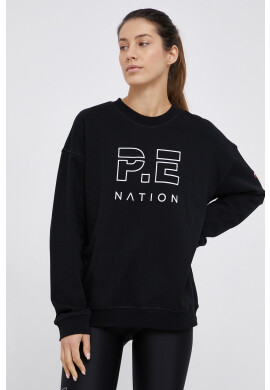 P.E Nation Памучен суичър дамски в черно с изчистен дизайн - Pepit.bg