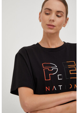 P.E Nation Памучна тениска в черно - Pepit.bg