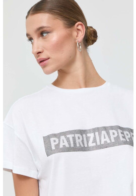 Patrizia Pepe Памучна тениска в бяло - Pepit.bg
