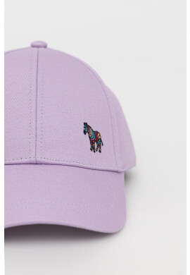 Paul Smith Памучна шапка в лилаво с изчистен дизайн - Pepit.bg