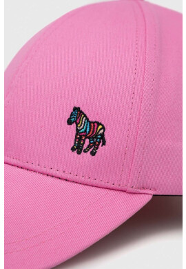 Paul Smith Памучна шапка в розово с изчистен дизайн - Pepit.bg
