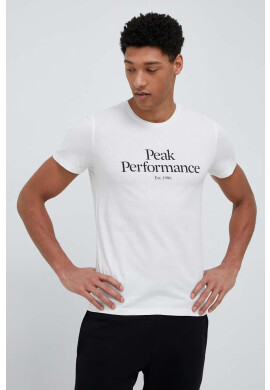 Peak Performance Памучна тениска в бяло с принт - Pepit.bg