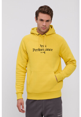 Peak Performance Суичър мъжки в жълто с изчистен дизайн - Pepit.bg