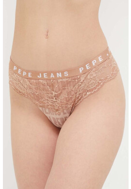 Pepe Jeans Бикини тип бразилиана в бежово от полупрозрачна материя - Pepit.bg