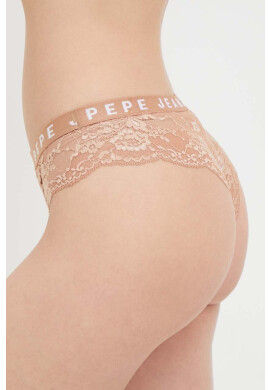 Pepe Jeans Бикини тип бразилиана в бежово от полупрозрачна материя - Pepit.bg