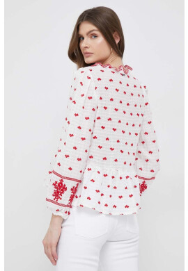 Pepe Jeans Блуза Bianca в бяло с десен - Pepit.bg