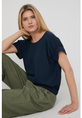 Pepe Jeans Блуза Margot дамска в тъмносиньо с изчистен дизайн - Pepit.bg