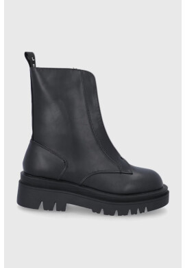 Pepe Jeans Боти Enfield Zip 999 дамски в черно с платформа - Pepit.bg