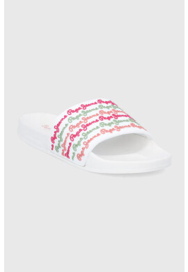 Pepe Jeans Чехли Slider Colors дамски в бяло - Pepit.bg