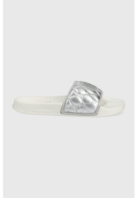 Pepe Jeans Чехли Slider Pad дамски в сребристо - Pepit.bg