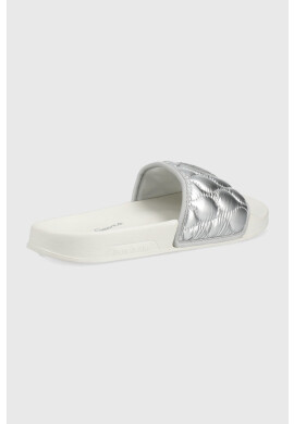 Pepe Jeans Чехли Slider Pad дамски в сребристо - Pepit.bg