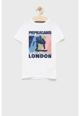 Pepe Jeans Детска памучна тениска в розово - Pepit.bg