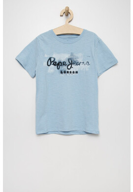 Pepe Jeans Детска памучна тениска в бяло с принт - Pepit.bg