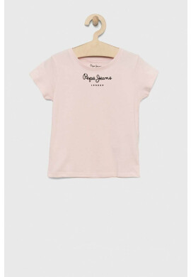 Pepe Jeans Детска памучна тениска В розово - Pepit.bg