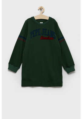 Pepe Jeans Детска рокля в зелено среднодълъг модел със стандартна кройка - Pepit.bg