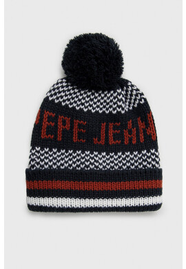 Pepe Jeans Детска шапка в тъмносиньо от плътен трикотаж - Pepit.bg