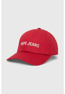 Pepe Jeans Детска шапка с козирка в червено с принт - Pepit.bg