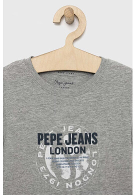 Pepe Jeans Детска тениска Non в сиво с принт - Pepit.bg