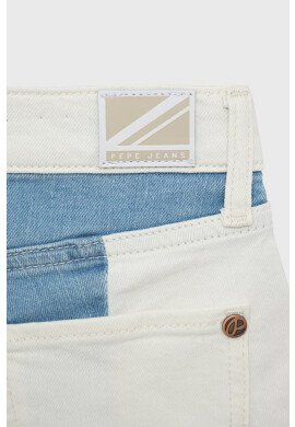 Pepe Jeans Детски дънков къс панталон в бяло с десен - Pepit.bg