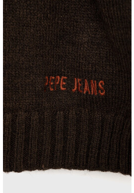 Pepe Jeans Детски пуловер Lennon в кафяво от топла материя - Pepit.bg