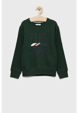 Pepe Jeans Детски суичър в зелено с принт - Pepit.bg