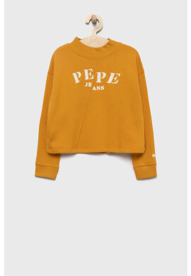 Pepe Jeans Детски суичър в жълто с апликация - Pepit.bg