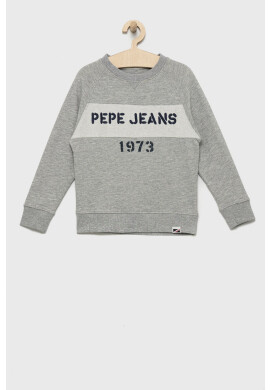 Pepe Jeans Детски суичър в сиво с десен - Pepit.bg