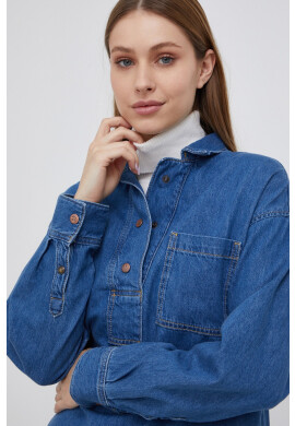 Pepe Jeans Дънкова блуза Riley дамска с изчистен дизайн - Pepit.bg