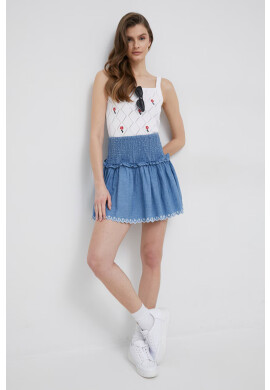 Pepe Jeans Дънкова пола Dolly в лилаво къс модел разкроен модел - Pepit.bg