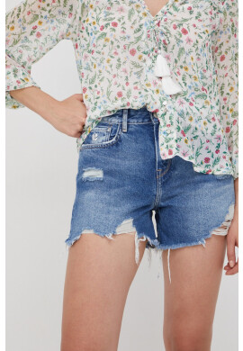 Pepe Jeans Дънкови къси панталони с изчистен дизайн с висока талия - Pepit.bg