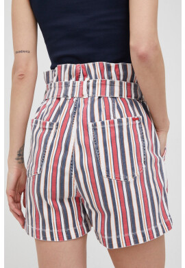 Pepe Jeans Дънкови къси панталони Phoebe Stripe с десен с висока талия - Pepit.bg