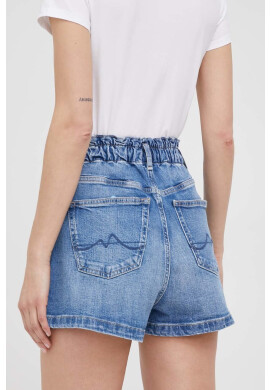 Pepe Jeans Дънкови къси панталони Reese Short с изчистен дизайн с висока талия - Pepit.bg
