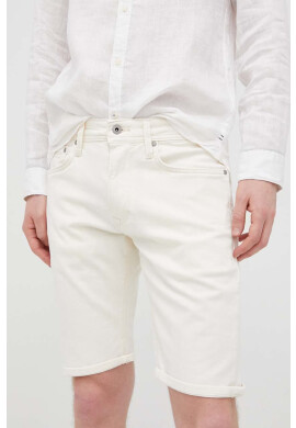 Pepe Jeans Дънкови къси панталони Stanley Short мъжки в бежово - Pepit.bg