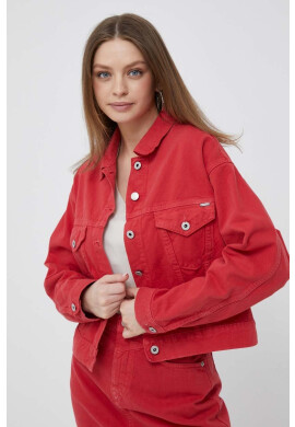 Pepe Jeans Дънково яке в червено с преходна изолация - Pepit.bg