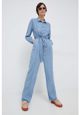 Pepe Jeans Гащеризон Amy В синьо с яка тип peter pan - Pepit.bg