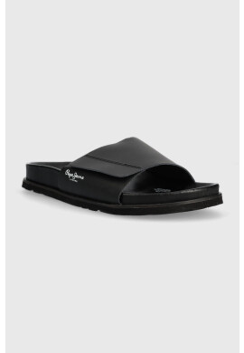 Pepe Jeans Кожени чехли BIO в черно PMS90105 - Pepit.bg